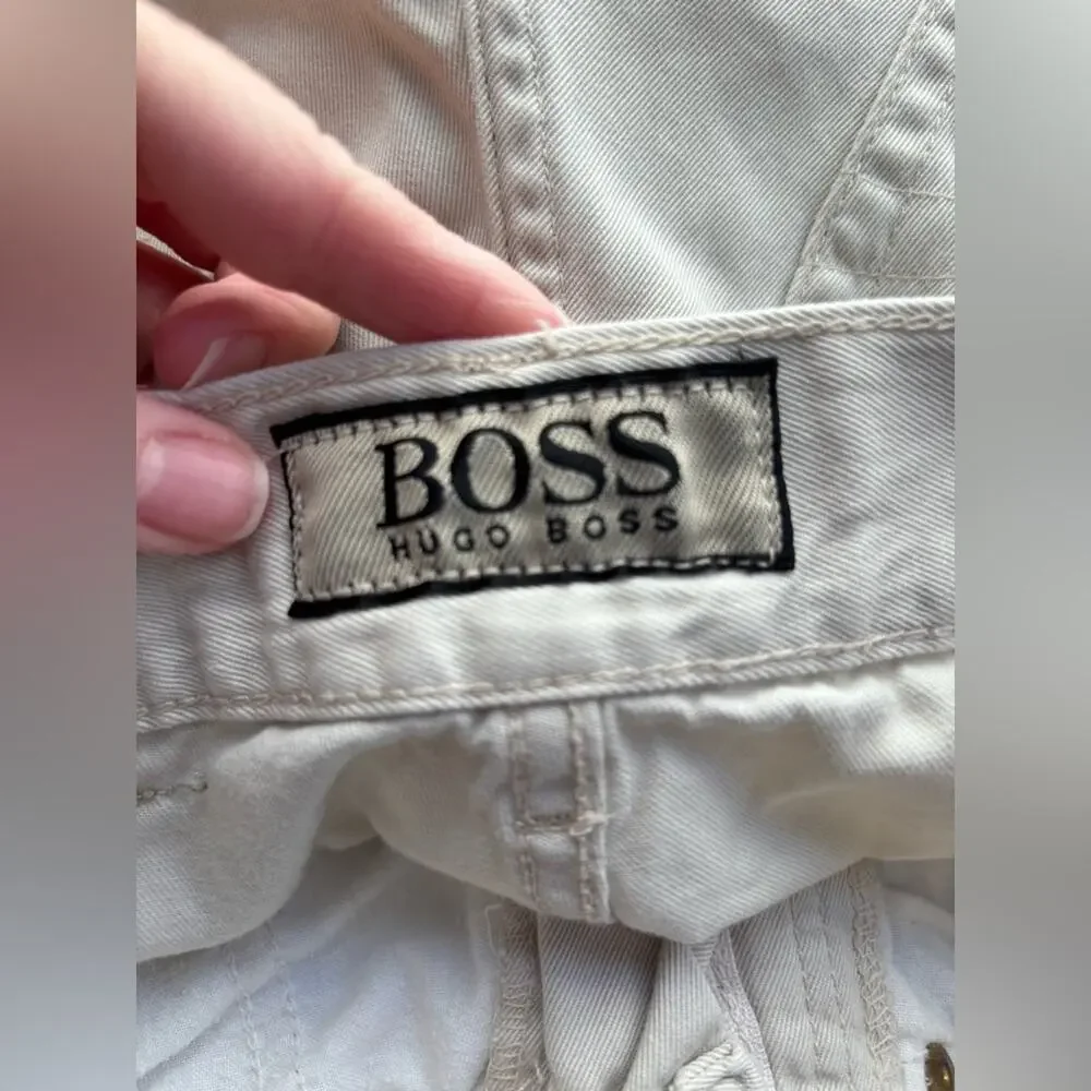 Hugo Boss Men's 30X32 Arkansas Beige Casual Straight Leg Trousers Chino 90's Y2K